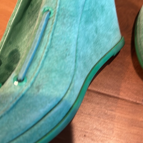 Jeffery Sperry Top-Sider wedges Green Suede 8M - Picture 7 of 8